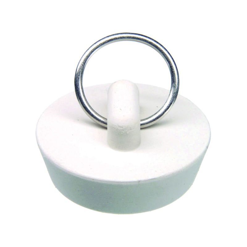 Danco 80225 Drain Stopper, Rubber, White, For: 1-1/4 in Drain Systems, Universal Sink White