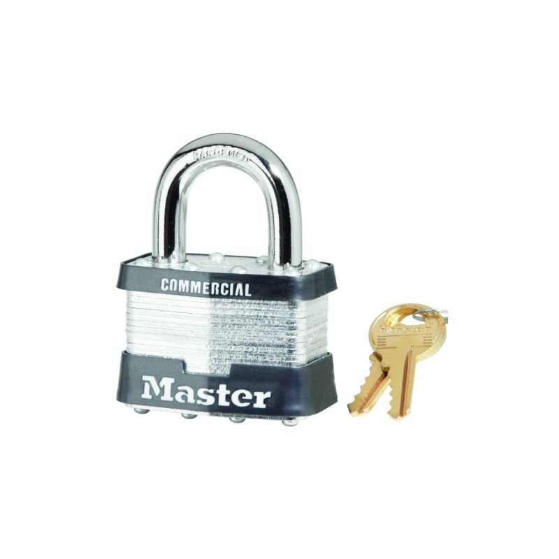 Master Lock 5KA A383 Padlock, Keyed Alike Key, Open Shackle, 3/8 in Dia Shackle, 1 in H Shackle, Boron Alloy Shackle
