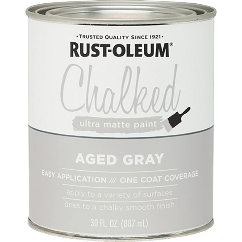 Rust-Oleum Chalked Ultra Matte Chalk Paint 30 Oz., Aged Gray