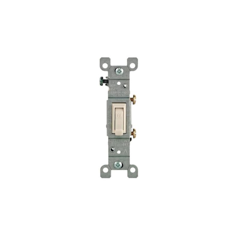 Leviton 1451-2T Switch, 15 A, 120 V, Push-In Terminal, Thermoplastic Housing Material, Light Almond Light Almond