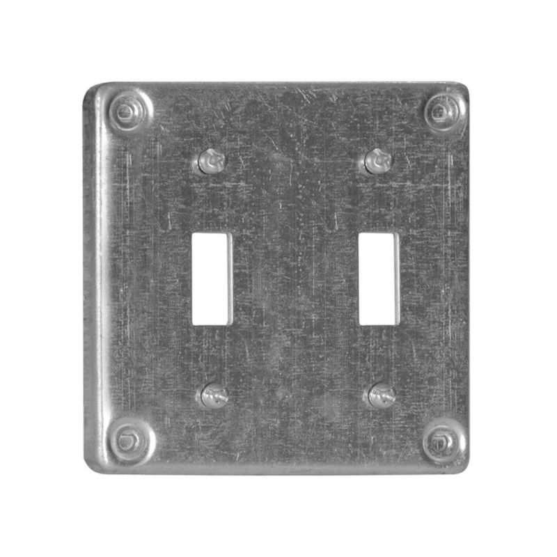 Hubbell 8367BAR Surface Cover, 4 in L, 4 in W, 2-Gang, Metal