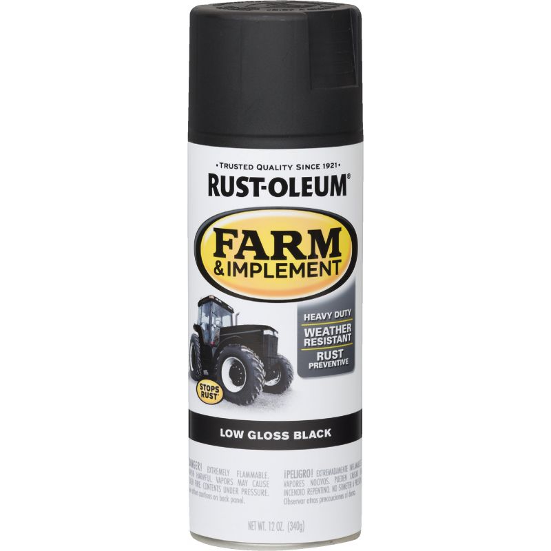 Rust-Oleum Farm &amp; Implement Spray Paint 12 Oz., Low Gloss Black