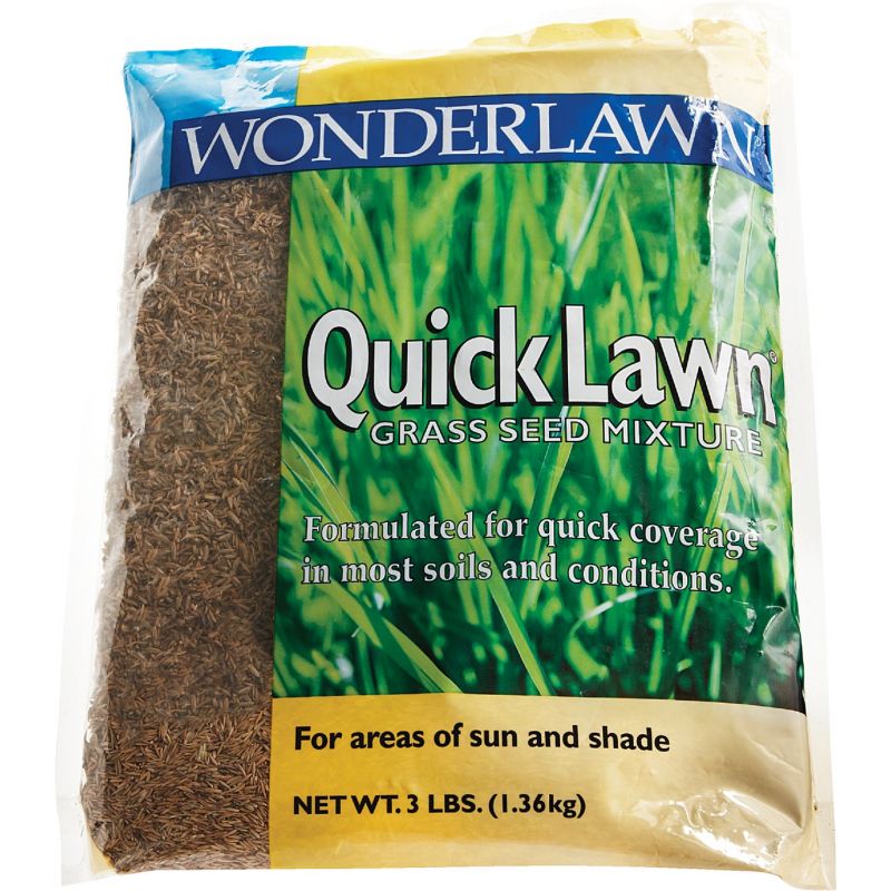 Wonderlawn Quick Lawn Grass Seed Medium Leaf Texture, Dark Green Color