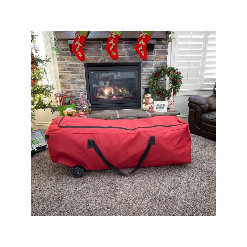Treekeeper SB-10237 EZ Rolling Storage Duffel, XL, 6 to 9 ft Capacity, Polyester, Red XL, 6 To 9 Ft, Red