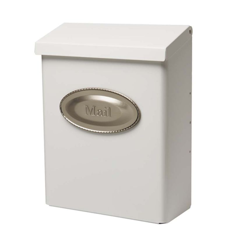Gibraltar Mailboxes Designer Series DVKW0000 Mailbox, 440 cu-in Capacity, Galvanized Steel, Powder-Coated, White 440 Cu-in, White