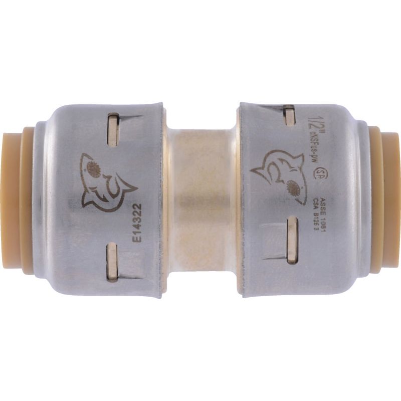 SharkBite Push-to-Connect Straight Brass Coupling 1/2 In.
