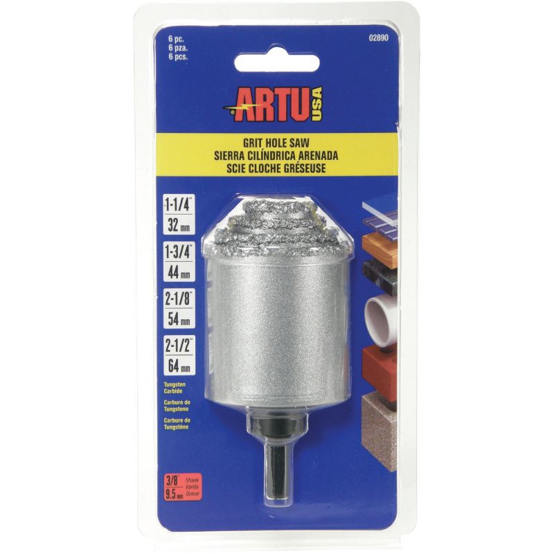 ARTU 6-Piece Tungsten Carbide Grit Hole Saw Set