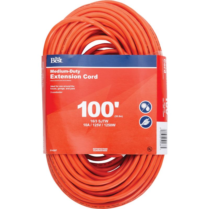 Do it Best 16/3 Outdoor Extension Cord Orange, 10