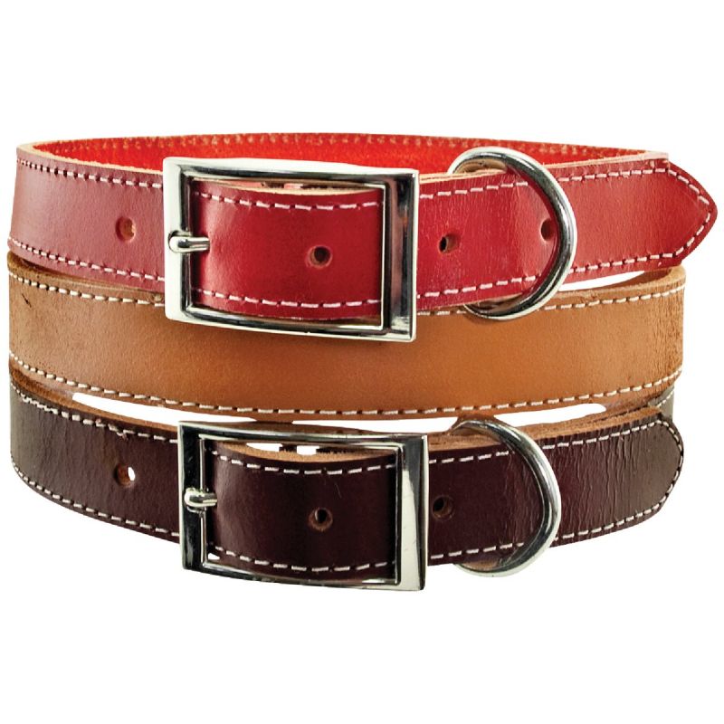 Westminster Pet Ruffin&#039; it Leather Dog Collar Brown/Red/Tan