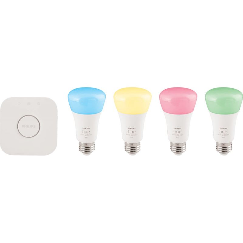 Philips Hue White &amp; Color Ambiance A19 Medium LED Light Bulb Bluetooth Starter Kit
