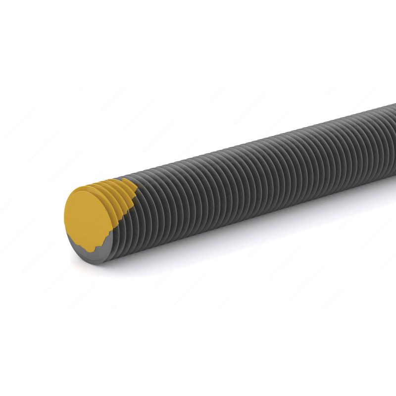 Reliable TRP38 Threaded Rod, 3/8-16 Thread, 36 in L, A Grade, Steel, Yellow, Machine Thread