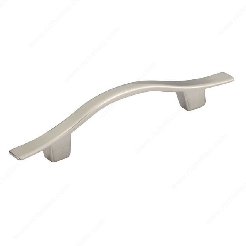Richelieu BP879195 Cabinet Pull, 4-23/32 in L Handle, 15/32 in H Handle, 15/16 in Projection, Metal, Brushed Nickel Traditional