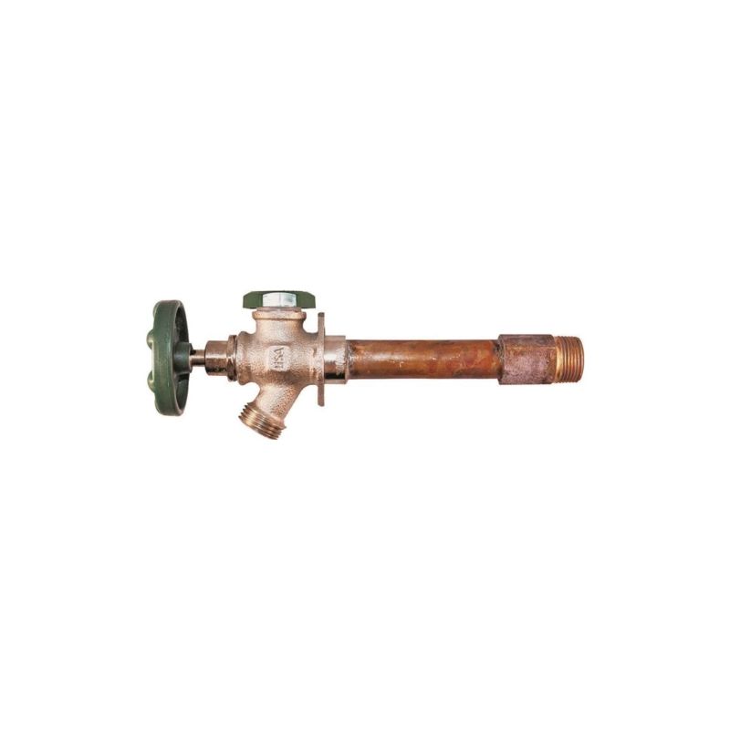 arrowhead QuickTurn 425-10LF Anti-Siphon Frost-Free Wall Hydrant, 1/2, 3/4 x 3/4 in Connection, FIP/MIP x Hose, Satin
