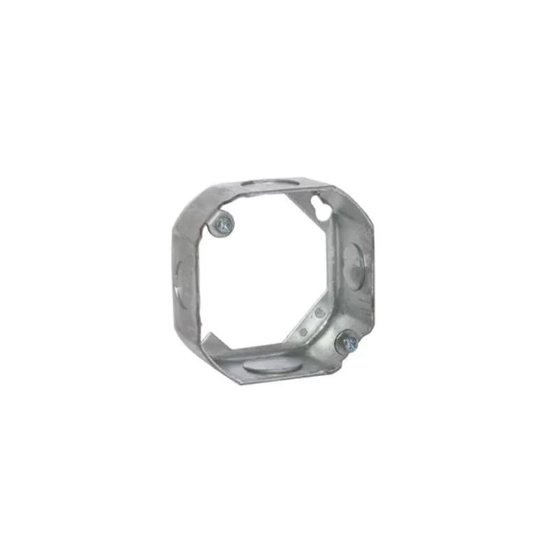 Raco 130 Extension Ring, 9/16 in W, 2-Gang, 4-Knockout, Steel, Silver, Galvanized Silver