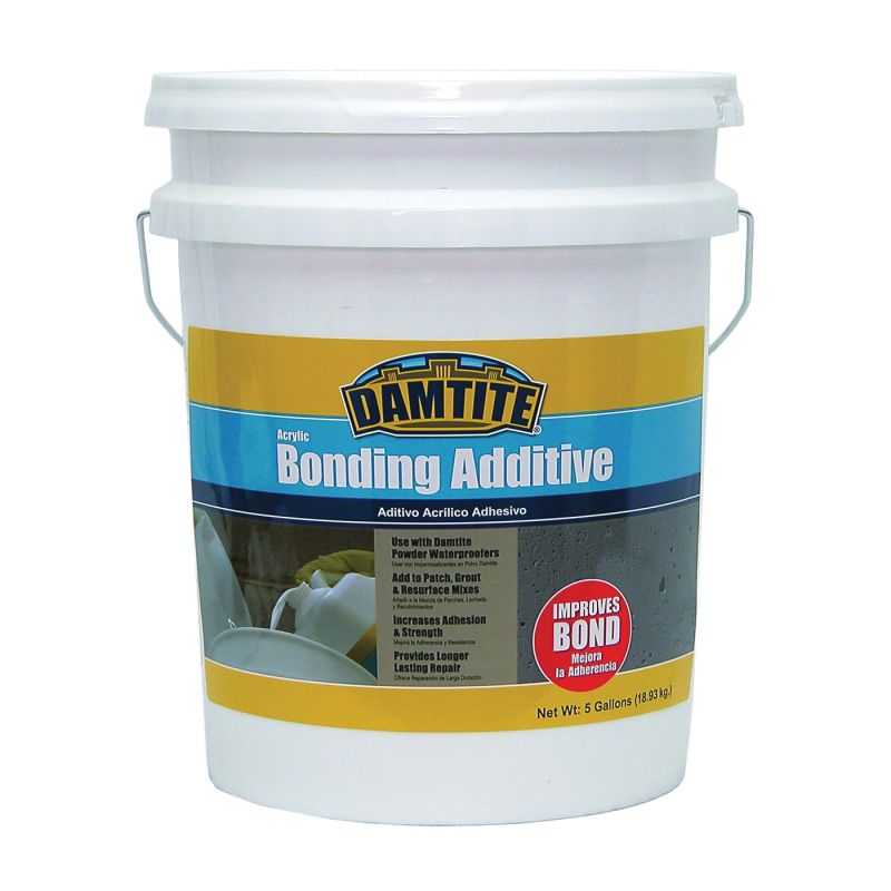Damtite 05500 Bonding Additive, Liquid, White, 5 gal Pail White
