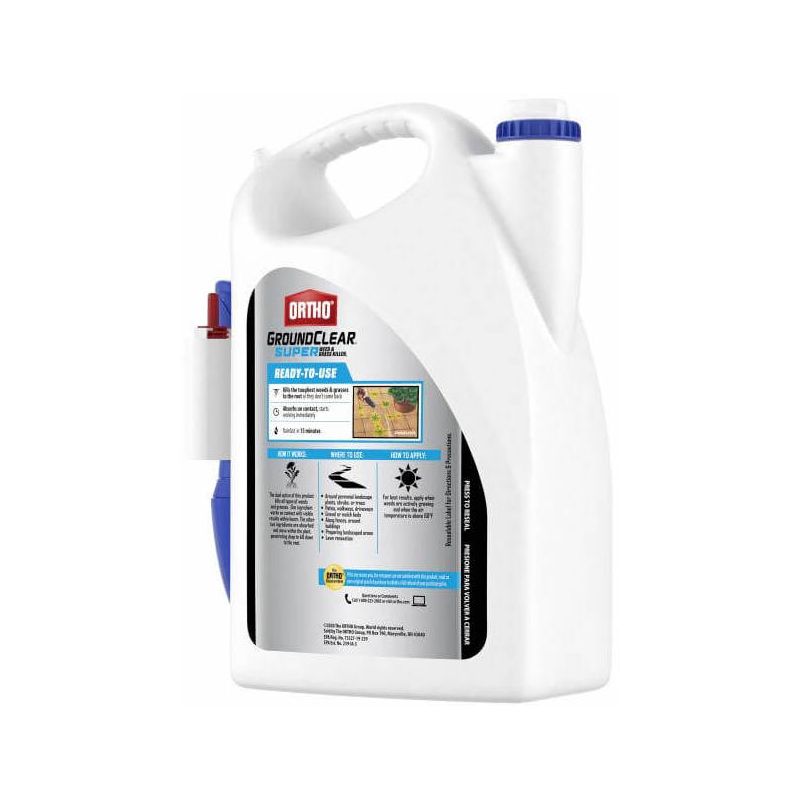 Ortho GroundClear 4652705 Super Weed and Grass Killer, Liquid, Light Yellow, 1 gal Jug Light Yellow
