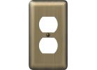 Amerelle Stamped Steel Outlet Wall Plate Brushed Brass