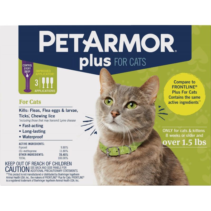 PetArmor Plus For Cats Flea &amp; Tick Treatment 3 Ct., Drops
