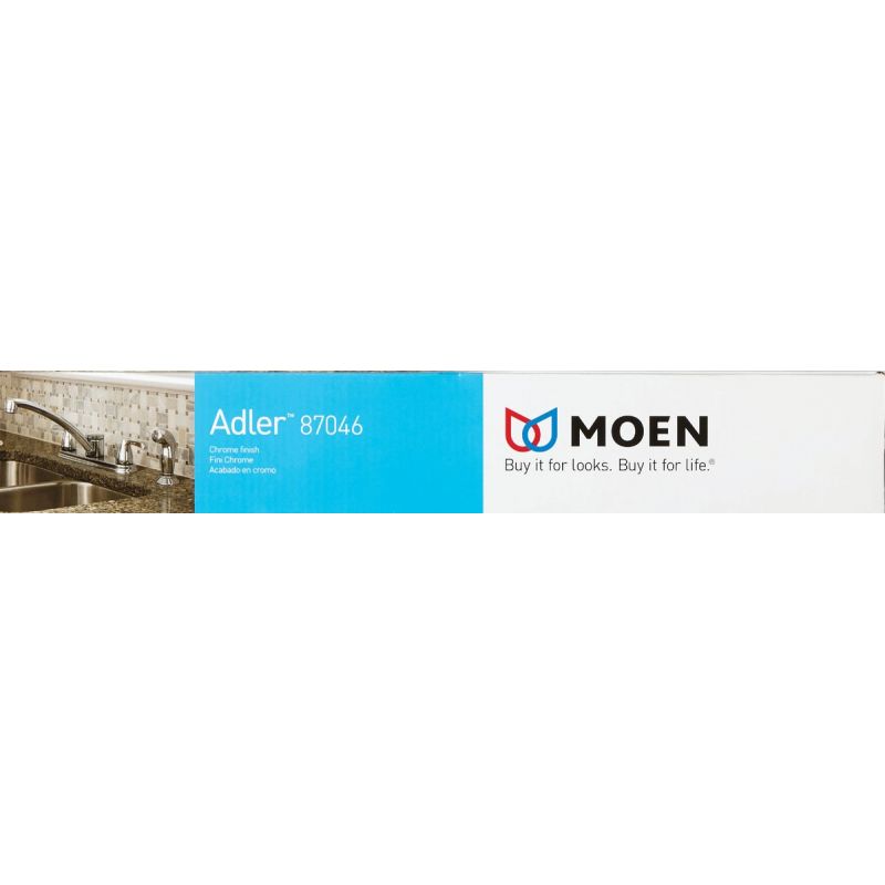 Moen Adler Double Handle Kitchen Faucet with Sprayer Transitional