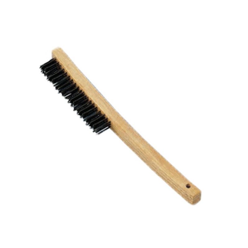 Forney 70518 Scratch Brush with Brass Bristle Wood Handle