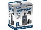 Superior Pump Plastic Submersible Sump Pump, Side Discharge 1/2 HP, 3300 GPH