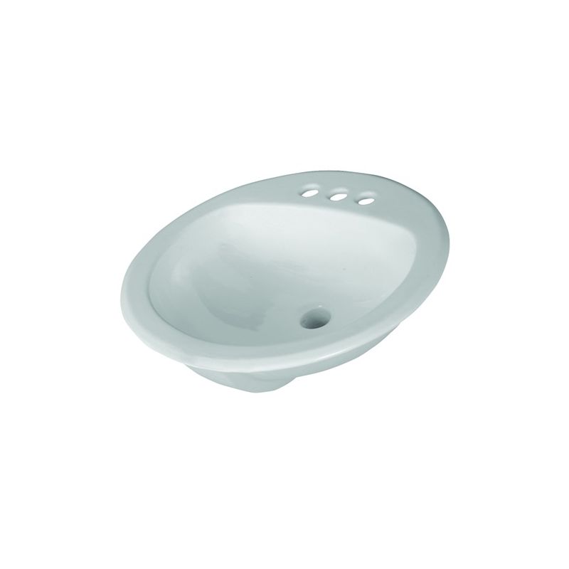 American Standard Rondalyn Series 0491019.020 Countertop Sink, Round Basin, 3-Deck Hole, 19-1/8 in OAW, 7.79 in OAH White