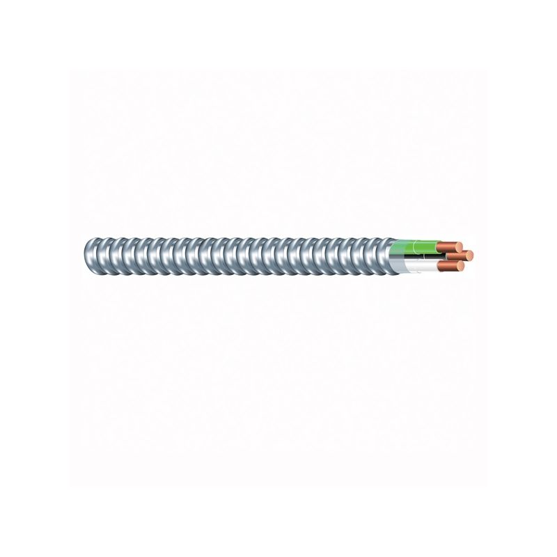 Southwire Armorlite 68580023 Armored Cable, 12 AWG Cable, 2 -Conductor, 100 ft L, Copper Conductor, PVC Insulation