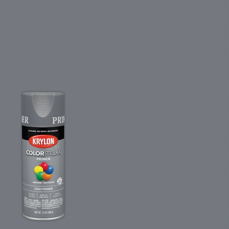 Krylon ColorMaxx Indoor/Outdoor All-Purpose Spray Primer Gray, 12 Oz.