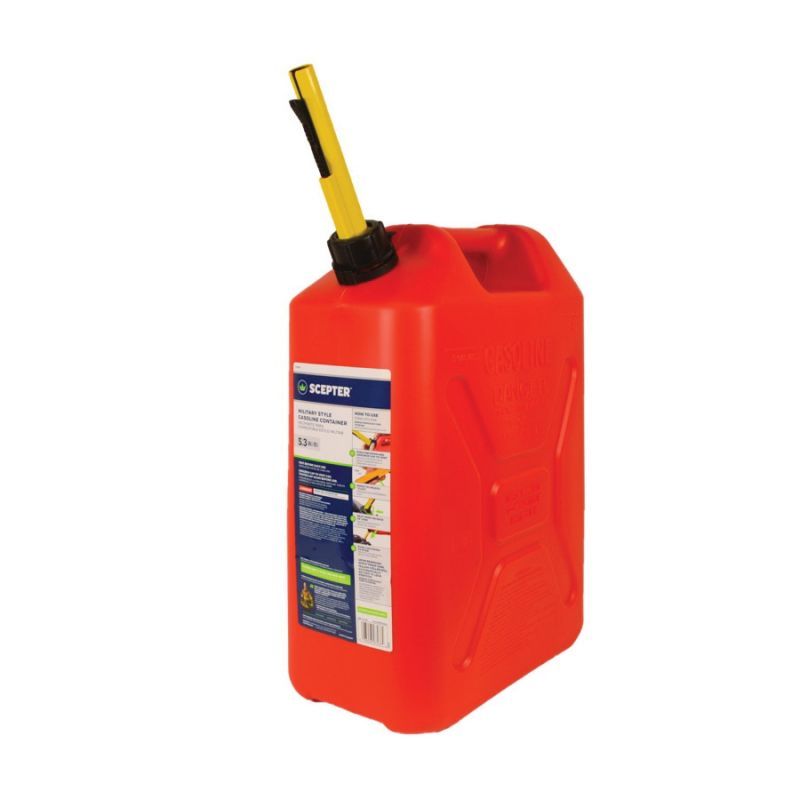 Scepter FG4RVG5 Military Style Gas Can, 5 gal Capacity, HDPE 5 Gal