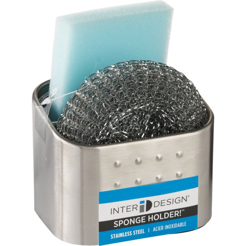 InterDesign Forma Dual Scrub Sponge Holder Silver