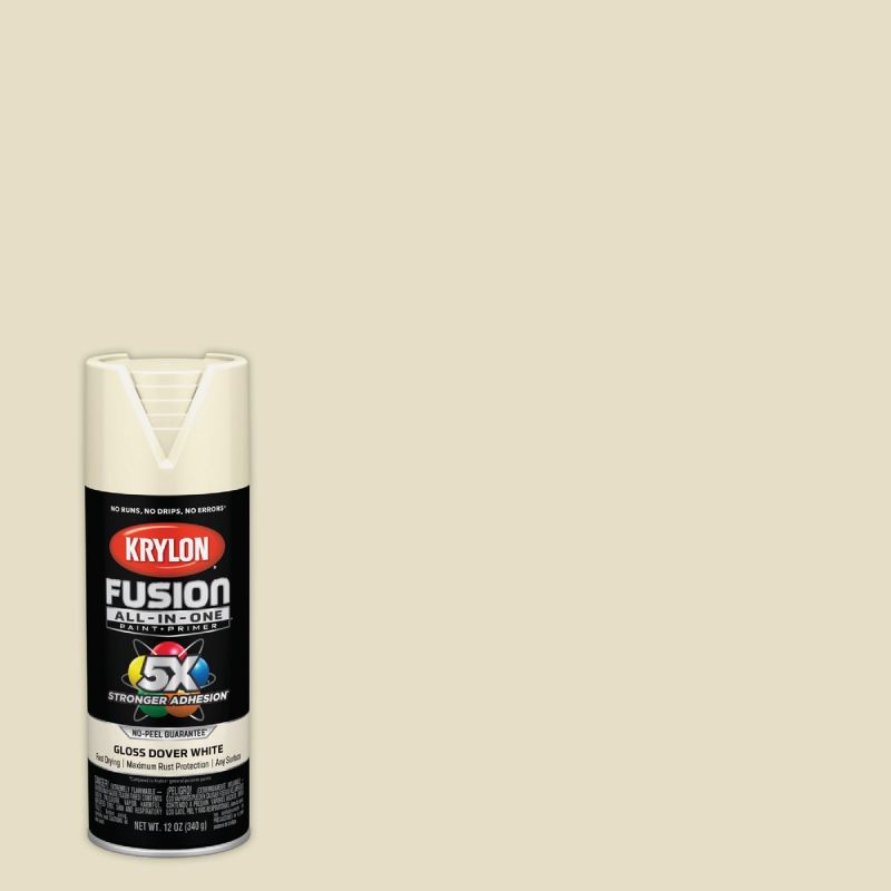Krylon Fusion All-In-One Spray Paint &amp; Primer Dover White, 12 Oz.