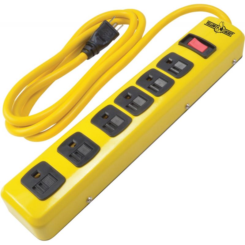 Yellow Jacket Metal Multi-Outlet Power Strip Yellow, 15