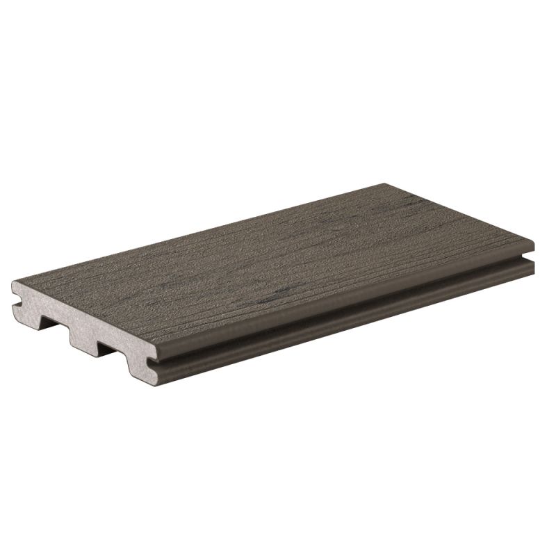 TimberTech Composite Terrain 5/4-in x 6-in x 16-ft Grooved Silver Maple Composite Deck Board (Actual: .94-in x 5.36-in x 16-ft )