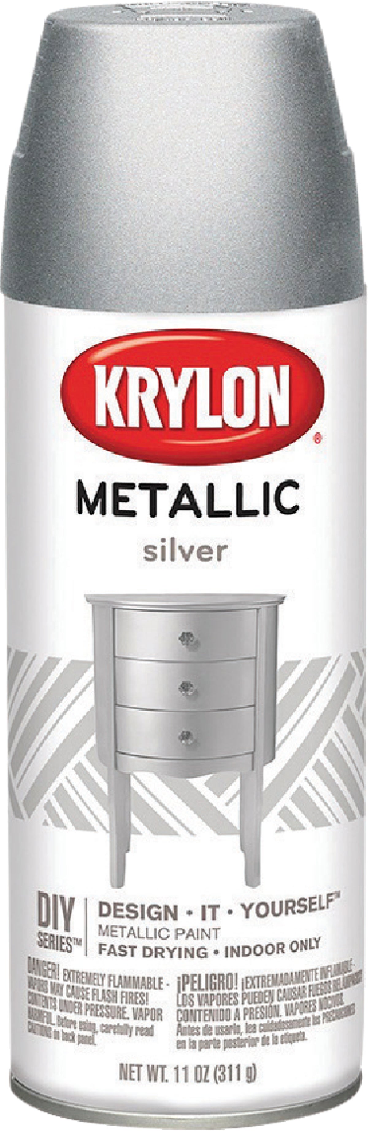 Krylon Spray Paint Metallic Enamel Bright Silver 12oz