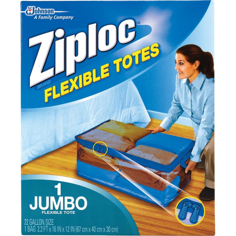 Ziploc Flexible Totes Clothes Storage Bag 22 Gal., Blue