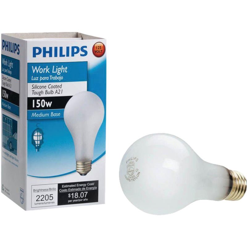 Philips A21 Incandescent Rough Service Light Bulb