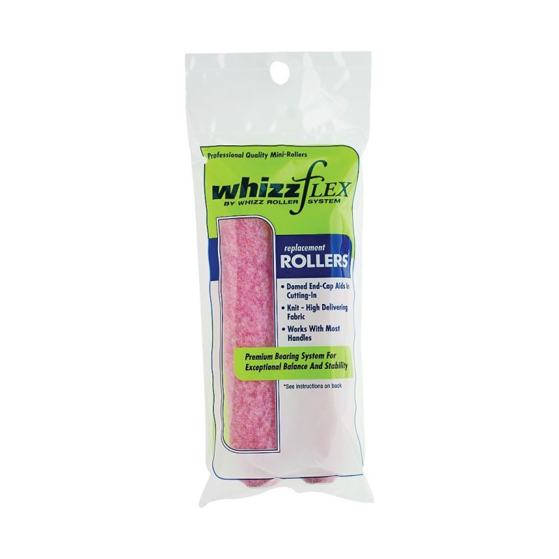 Whizz 44218 Roller Cover, 1/2 in Thick Nap, 6 in L, Polyester Cover, Pink Pink