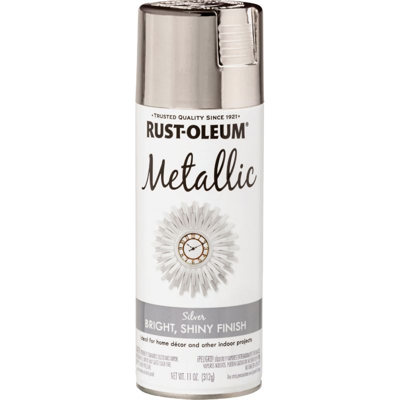Rust-Oleum Satin Silver Glitter Spray Paint (NET WT. 11-oz) in the