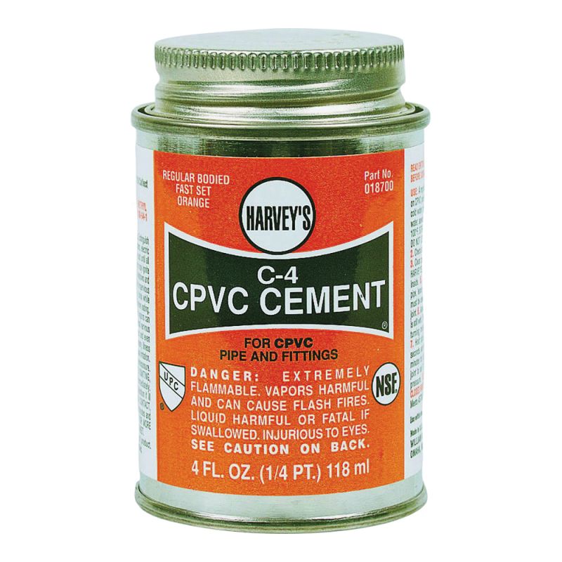 Harvey 18720-12 Solvent Cement, 16 oz Can, Liquid, Orange Orange