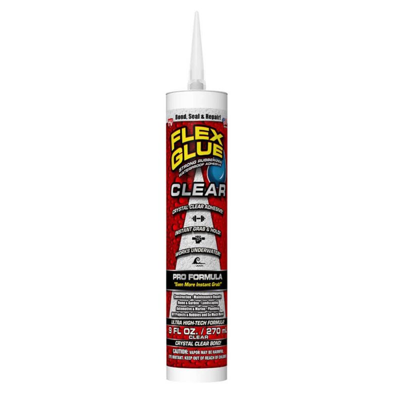 Flex Seal GFSCLRR09 Flex Glue, Clear, 9 oz, Cartridge Clear