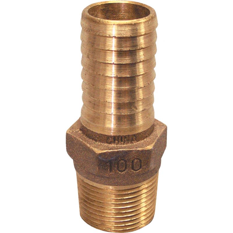 Low Lead Brass Hose Barb Male Adapter 1&quot; MIP X 1&quot; Insert