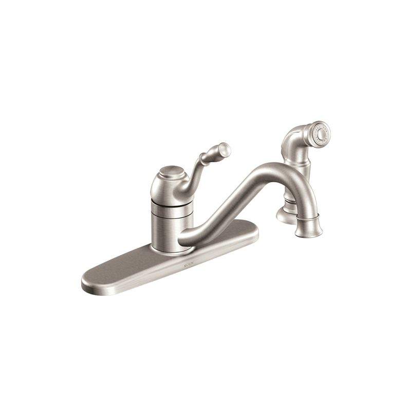 Moen Lindley Series CA87009SRS Kitchen Faucet, 1.5 gpm, 1-Faucet Handle, Stainless Steel, Stainless Steel, Lever Handle