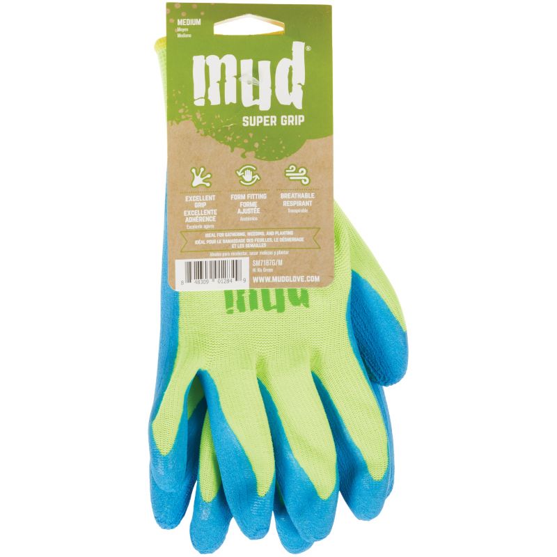 Mud Super Grip Garden Gloves M, Lime Green