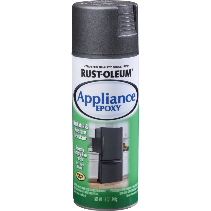 Rust-Oleum Epoxy Appliance Spray Paint Black Stainless Steel, 12 Oz.