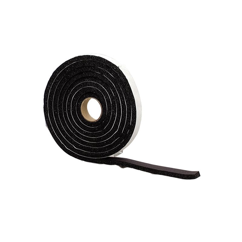 M-D 06593 Premium Weatherstrip Tape, 3/4 in W, 10 ft L, Rubber, Black, 12/PK Black