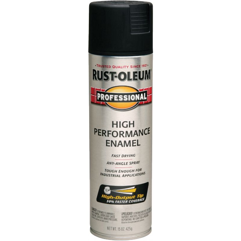 Rust-Oleum Professional High Performance Enamel Spray Paint Black, 15 Oz.