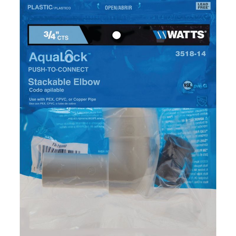 Watts Quick Connect Stackable Plastic Elbow 3/4 In. CTS