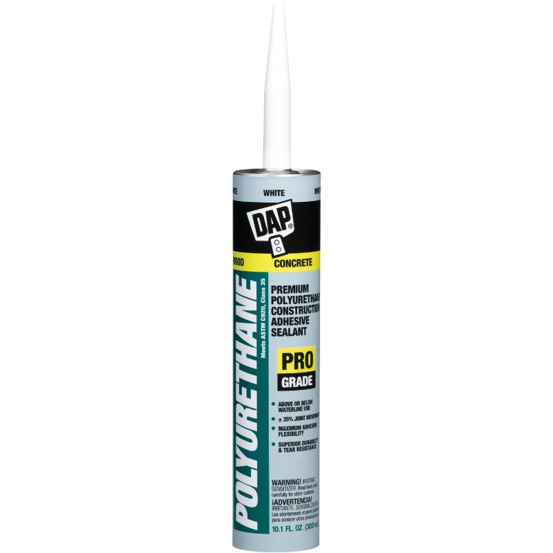 DAP Premium Polyurethane Construction Adhesive Sealant 10.1 Oz., White