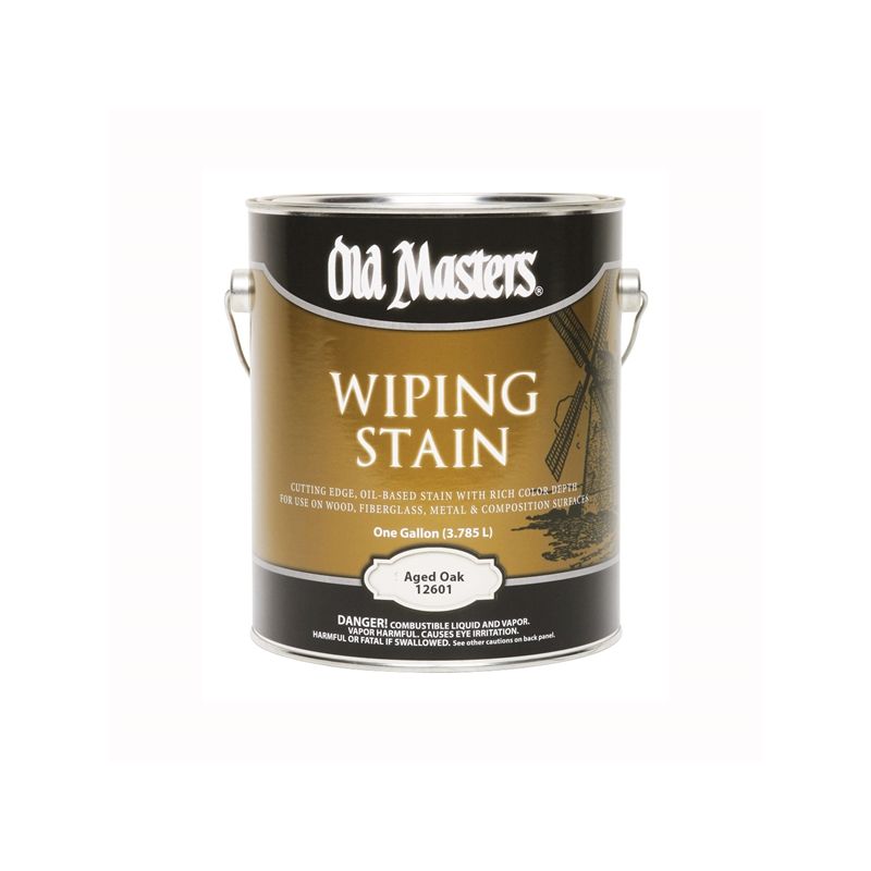 Old Masters 12601 Wiping Stain, Aged Oak, Liquid, 1 gal, Can Aged Oak