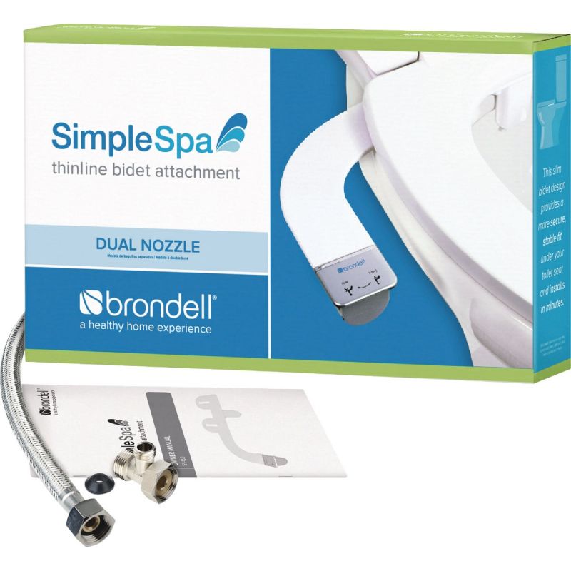 Brondell SimpleSpa Dual Nozzle Bidet Attachments White